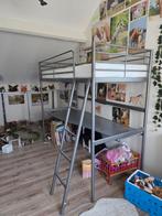 Hoogslaper svärta metaal. Eenperssons, Huis en Inrichting, Slaapkamer | Stapelbedden en Hoogslapers, Ophalen, Gebruikt, Eenpersoons