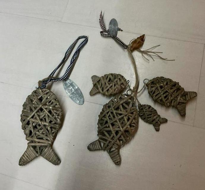 Rotan vissen hangers, Huis en Inrichting, Ophalen of Verzenden, Zo goed als nieuw