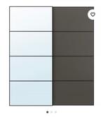 Pax kast schuifdeuren zwart 2 stuks, totaal  150 x 236 zwart, Ophalen, 200 cm of meer, 150 tot 200 cm, Zo goed als nieuw