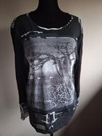 Leuke zwarte stretch top print van Passport, maat XL, Kleding | Dames, Passport, Zwart, Maat 46/48 (XL) of groter, Ophalen of Verzenden