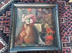 Antiek schilderij bloemen, Antiek en Kunst, Ophalen of Verzenden