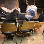 Set 8 Thonet S843 vergaderstoel stoel stoelen leer design, Ophalen, Zwart, Leer, Zo goed als nieuw