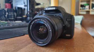 Canon 500D + EF-S 18-55mm f3.5-5.6 iii beschikbaar voor biedingen
