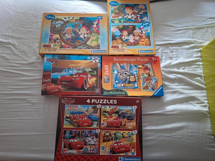 Kinderpuzzels - Disney Cars, Jake, Zootropolis, Kinderen en Baby's, Speelgoed | Educatief en Creatief, Zo goed als nieuw, Ophalen