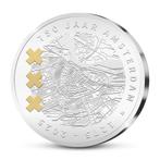 Verzilverd Amsterdam 750 jaar Herdenkingsmunt Nieuw, Ophalen of Verzenden, Koningin Beatrix, Euro's