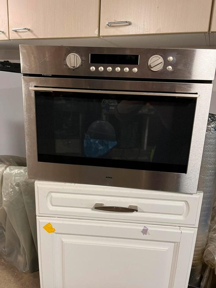 Atag Combi magnetron. Rvs grijs, Witgoed en Apparatuur, Ovens, Zo goed als nieuw, 45 tot 60 cm, Stoom, Draaiplateau, Ophalen