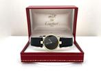 Cartier 'Must de' Ronde Black Dial Vendome Vermeil Full set, Sieraden, Tassen en Uiterlijk, Horloges | Dames, Overige merken, Goud