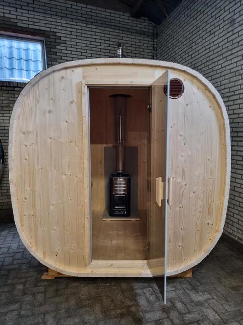Barrel sauna Kubus uniek model, Sport en Fitness, Sauna, Nieuw, Complete sauna, Fins of Traditioneel, Ophalen of Verzenden