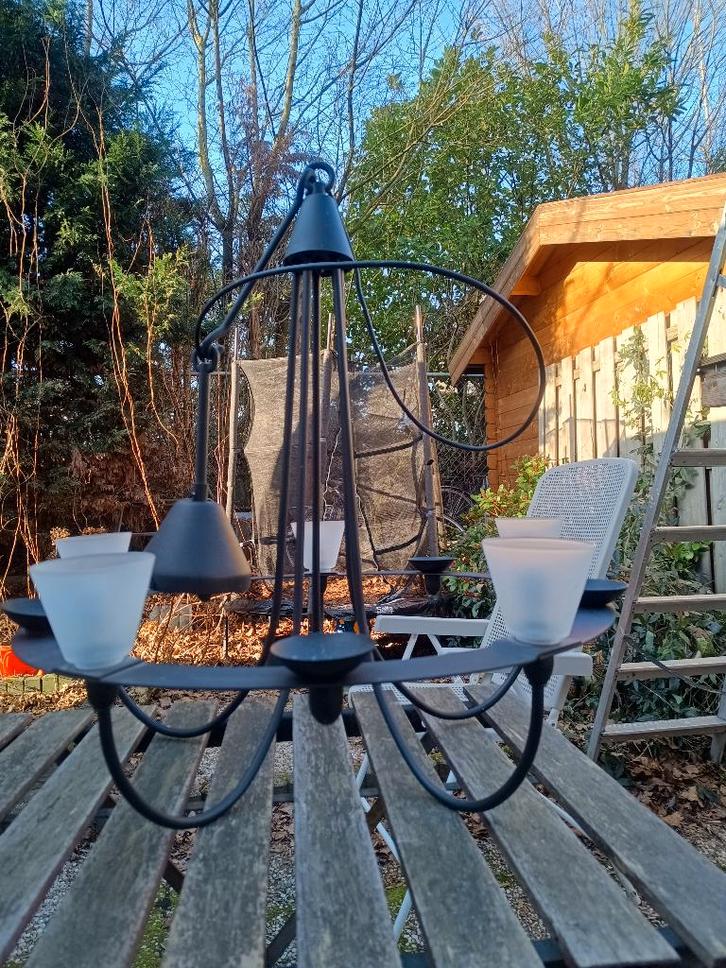 Kroonluchter Ikea Lerdal, Huis en Inrichting, Lampen | Kroonluchters, Gebruikt, Glas, Metaal, Ophalen