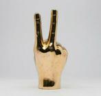 PEACE Handsignaalsculptuur in gepolijst messing. Nu 25,-, Ophalen of Verzenden, Nieuw