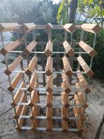 Wijnrek voor 30 flessen , rvs, hout, Ophalen, Zo goed als nieuw, Metaal, 75 cm of meer