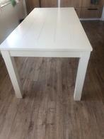 Witte houten eettafel. 90x200 cm, Huis en Inrichting, Tafels | Eettafels, Ophalen, Gebruikt, 50 tot 100 cm, Landelijk