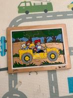 Houten Puzzel - Familie in Jeep, Kinderen en Baby's, Ophalen, 2 tot 4 jaar, Gebruikt, 10 tot 50 stukjes