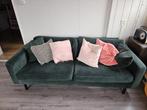 Groene velvet bank 200 cm, Ophalen, Driepersoons, 75 tot 100 cm, Zo goed als nieuw
