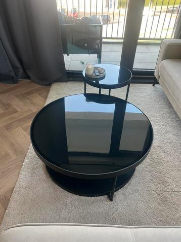 Ikea frotorp salontafel set zwart glas 