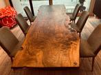 Massief walnoot tafel, 50 tot 100 cm, Rechthoekig, Ophalen of Verzenden, Zo goed als nieuw
