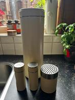 vintage metalen pasta set 4 delig, Huis en Inrichting, Keuken | Potten en Pannen, Ophalen, Zo goed als nieuw, Rvs, Pot, Bus of Blik