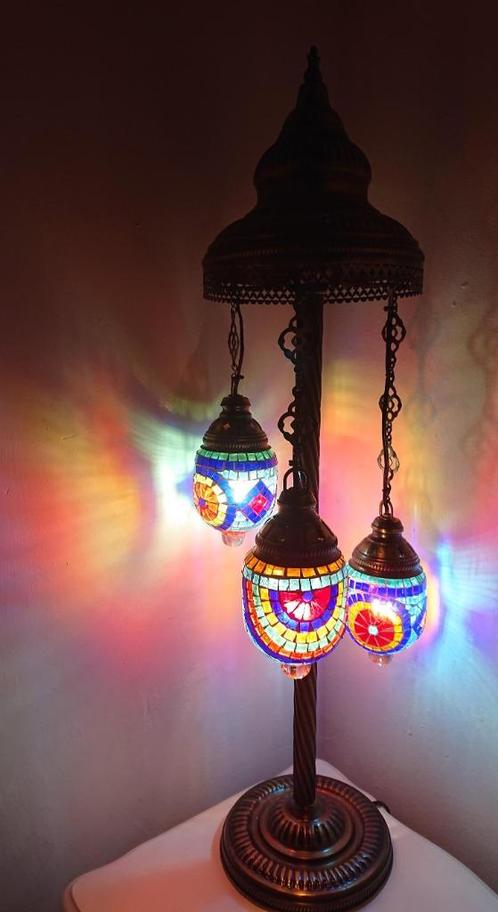 Oosterse Arabische Turkse Marokkaanse tafellamp set 3 nieuw!, Huis en Inrichting, Lampen | Tafellampen, Nieuw, 75 cm of meer, Glas