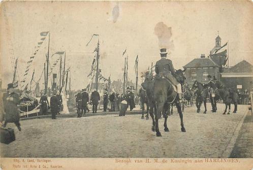 (701-127-047) Harlingen Bezoek HM de Koningin, Verzamelen, Ansichtkaarten | Nederland, Friesland, Verzenden