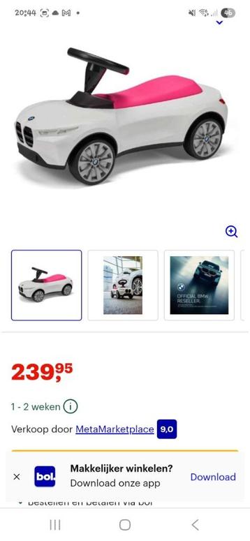 BMW Baby Racer IV – Wit/Roze  beschikbaar voor biedingen
