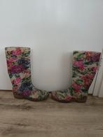 Mooie blauw roze regenlaarzen, bloemetjes laarzen, maat 37., Caravans en Kamperen, Onbekend, Ophalen of Verzenden, Zo goed als nieuw