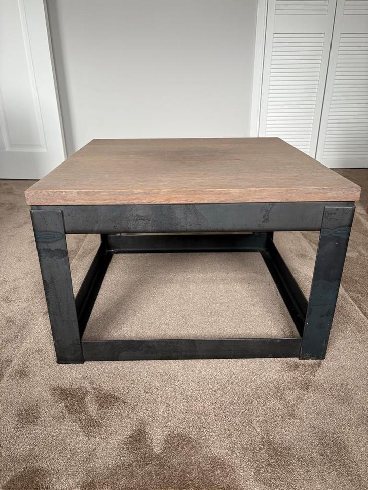 Hofstede Raanhuis Lorena Bijzettafel - Grey Oil, Huis en Inrichting, Tafels | Bijzettafels, Zo goed als nieuw, Vierkant, Minder dan 45 cm