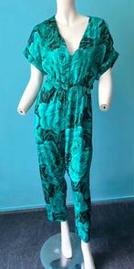 Vintage jaren 80 jumpsuit groen/rozen maat M, Kleding | Dames, Jumpsuits, Maat 38/40 (M), Verzenden, Vintage, Gedragen