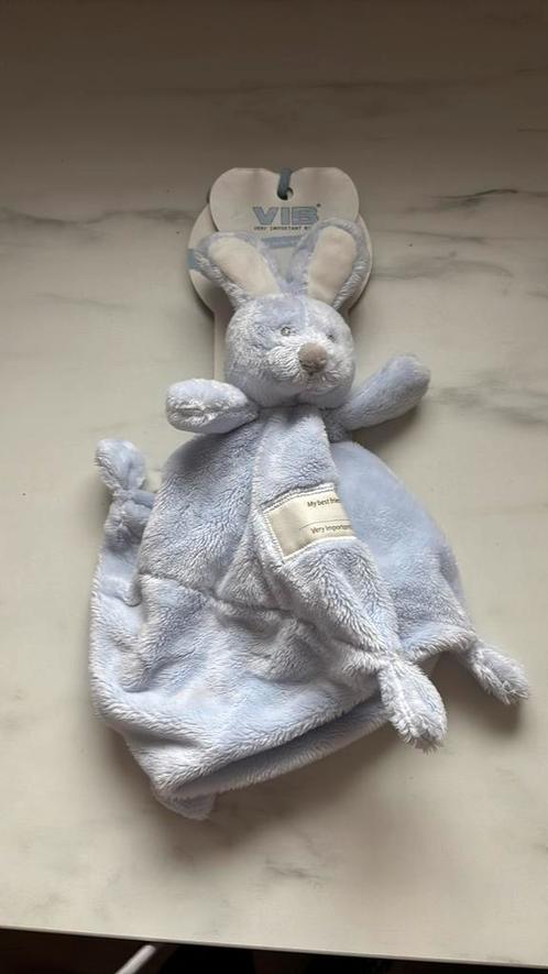 VIB knuffeldoekje konijn blauw NIEUW, Kinderen en Baby's, Speelgoed | Knuffels en Pluche, Nieuw, Overige typen, Ophalen of Verzenden
