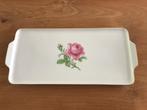 Langwerpige schaal schotel roze roos, Antiek en Kunst, Antiek | Servies los, Ophalen of Verzenden