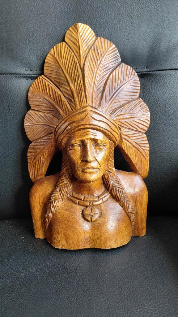 Houten Indianenbeeld, Antiek en Kunst, Kunst | Beelden en Houtsnijwerken, Ophalen of Verzenden