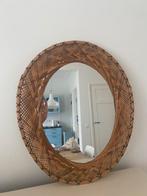 Vintage rotan spiegel, Huis en Inrichting, Woonaccessoires | Spiegels, Minder dan 100 cm, Minder dan 50 cm, Rond, Ophalen of Verzenden