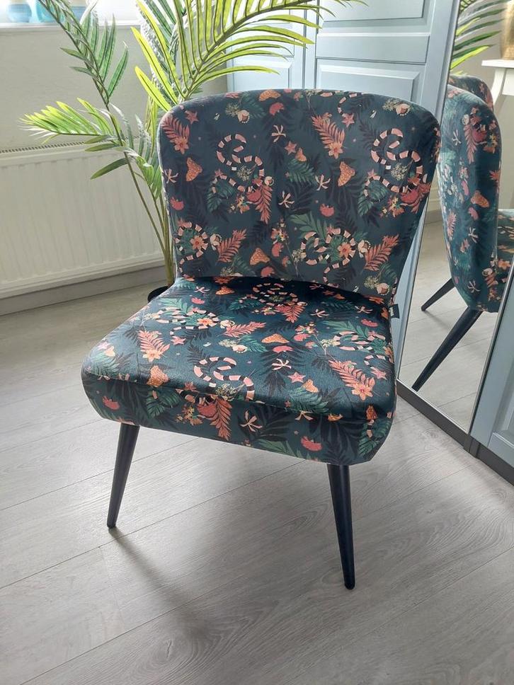 Woood Fauteuil met Tropische Print - Zo Goed Als Nieuw!, Huis en Inrichting, Fauteuils, Ophalen