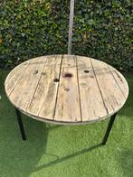 Ronde tuin, overkapping, serre tafel,  inklapbare onderstel, Ophalen, Zo goed als nieuw, Rond, Hout