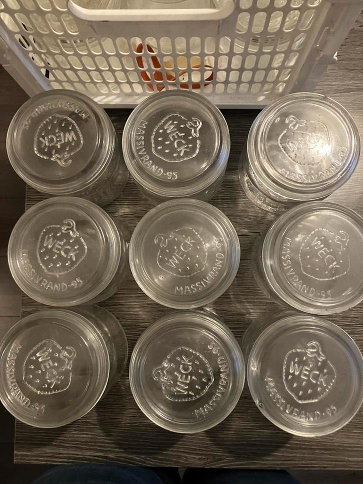 Inmaakpotten merk Weck inhoud 3/4L, Huis en Inrichting, Keuken | Potten en Pannen, Zo goed als nieuw, Pot, Bus of Blik, Ophalen