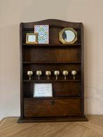 Antieke vintage kruidenrek wandrek wandmeubel pronkkast, Ophalen of Verzenden, Zo goed als nieuw