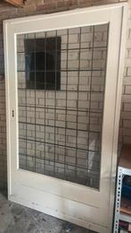 Originele oude brede schuifdeur glas in lood BxH 127,5x213, Doe-het-zelf en Verbouw, Deuren en Horren, Ophalen, Gebruikt, 120 cm of meer