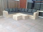 Lounge hoekbank van steigerhout GRATIS HOCKER, Nieuw, Steigerhout, Bank