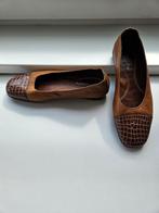 Aparte bruine leren ballerina's. Voorstuk croco print. MT 41, Bruin, Verzenden, Nieuw, Ballerina's