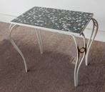vintage sidetable bijzettafeltje Mozaïek groen wit glazuur, Ophalen of Verzenden, Zo goed als nieuw, Rechthoekig, Overige materialen