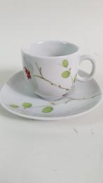 2x kop en schotel Bijenkorf Collection met Orchidee. 7A6, Tweedehands verkoop, Tweedehands verkoop, Gebruikt, Ophalen of Verzenden