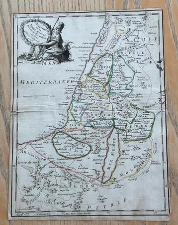 La Palestine ou la Terre Sainte , Antieke Kopergravure ,1746 beschikbaar voor biedingen