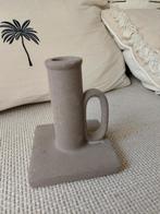 Hippe grijze kandelaar grove korrel gespoten. Skandi Japandi, Ophalen of Verzenden, Overige materialen, Minder dan 25 cm