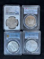 SPOED!! 4 zeldzame Amerikaanse en Candadezen PCGS slabbs, Postzegels en Munten, Munten | Amerika, Ophalen of Verzenden, Noord-Amerika