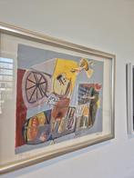 Mooie zeefdruk zilveren lijst Corneille "Spelend kind" 1988, Antiek en Kunst, Ophalen