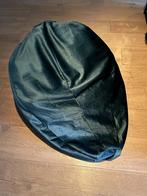 Velvet donker groene zitzak peervorm, Huis en Inrichting, Ophalen, Zo goed als nieuw, Groen, Zitzak