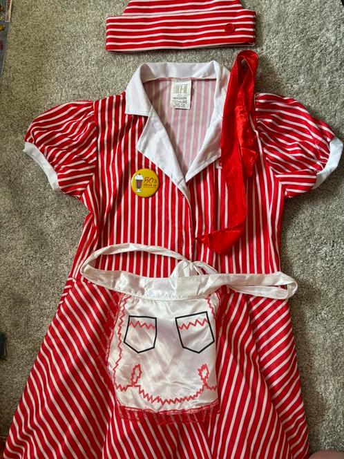 DRIVE-IN JAREN 50 SERVEERSTER, Kleding | Dames, Carnavalskleding en Feestkleding, Zo goed als nieuw, Ophalen of Verzenden