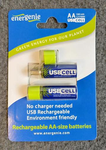 NIEUW Energenie via USB oplaadbare AA-batterijen beschikbaar voor biedingen