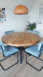 Mangohouten Tafel 130 cm - 1,5 jaar oud, Huis en Inrichting, Tafels | Eettafels, Ophalen, Rond, Zo goed als nieuw, Vijf personen of meer