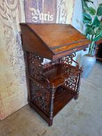 Antieke lessenaar schrijftafel secretaire, fraai snijwerk Vi, Ophalen of Verzenden