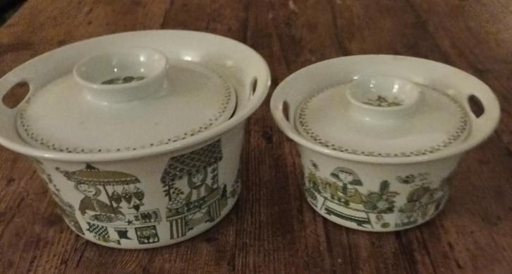 2x Figgjo Flint Market/ Scandinavisch groen servies, Antiek en Kunst, Antiek | Keramiek en Aardewerk, Ophalen of Verzenden